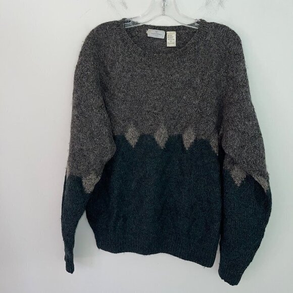 Valentino Uomo Mens Sweater Green Gray Size Medium Vintage Wool Mohair Nylon - Picture 12 of 16